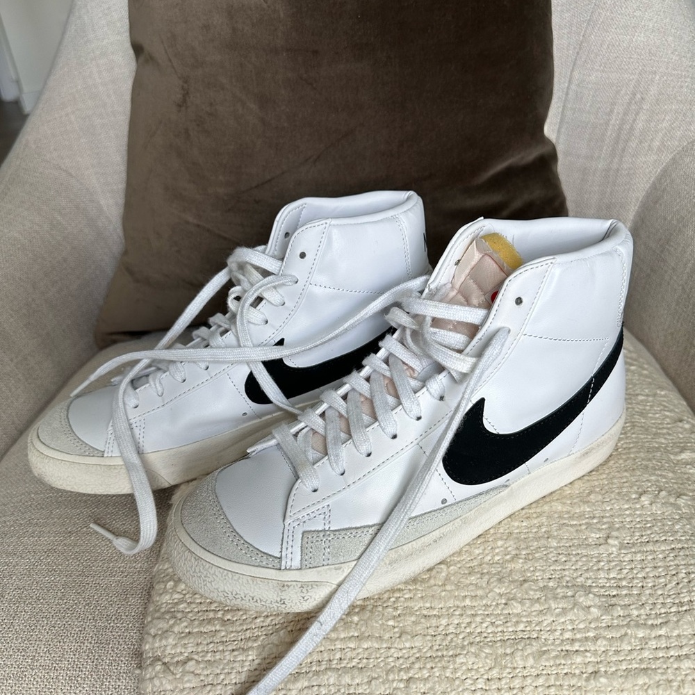 Nike White and Black High-Top Sneakers